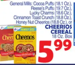 Bravo Supermarkets CHEERIOS CEREAL offer