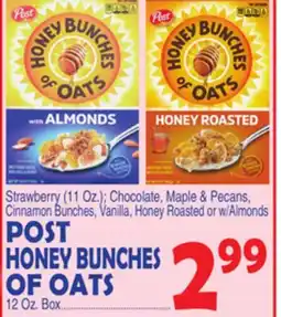Bravo Supermarkets POST HONEY BUNCHES OF OATS 12 Oz. Box offer