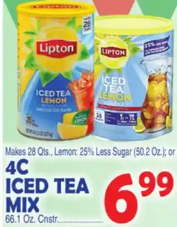 Bravo Supermarkets 4C ICED TEA MIX 66.1 Oz. Cnstr offer