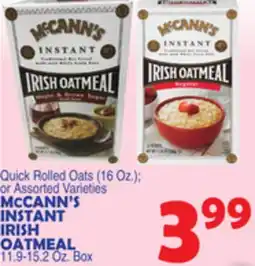 Bravo Supermarkets MCCANN'S INSTANT IRISH OATMEAL. 11.9-15.2 Oz. Box offer