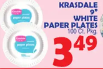 Bravo Supermarkets KRASDALE 9 WHITE PAPER PLATES offer
