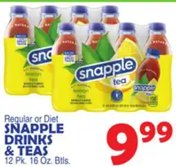Bravo Supermarkets SNAPPLE DRINKS & TEAS offer