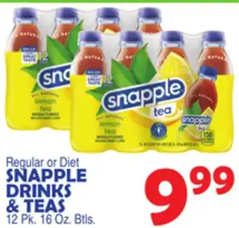 Bravo Supermarkets SNAPPLE DRINKS & TEAS offer