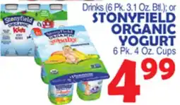 Bravo Supermarkets STONYFIELD ORGANIC YOGURT 6 Pk. 4 Oz. Cups offer