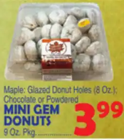 Bravo Supermarkets MINI GEM DONUTS 9 Oz. Pkg offer