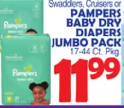 Bravo Supermarkets PAMPERS BABY DRY DIAPERS JUMBO PACK offer
