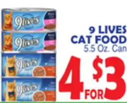 Bravo Supermarkets 9 LIVES CAT FOOD offer