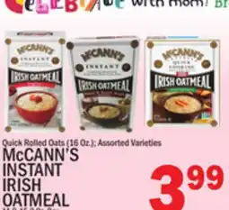 C Town McCANN'S INSTANT IRISH OATMEAL 11.9-15.2 Oz. Box offer