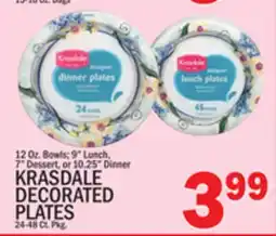 C Town KRASDALE DECORATED PLATES 24-48 Ct. Pkg offer
