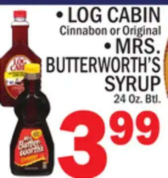 C Town LOG CABIN, MRS. BUTTERWORTH'S SYRUP offer