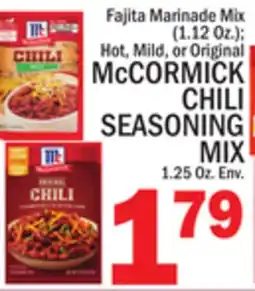 C Town McCORMICK CHILI SEASONING MIX 1.25 Oz. Env offer