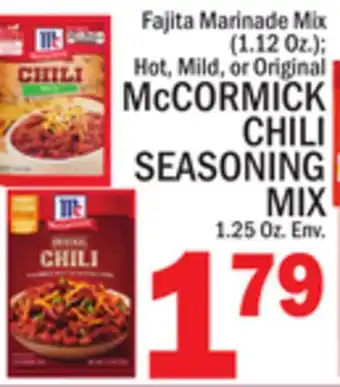 C Town McCORMICK CHILI SEASONING MIX 1.25 Oz. Env offer