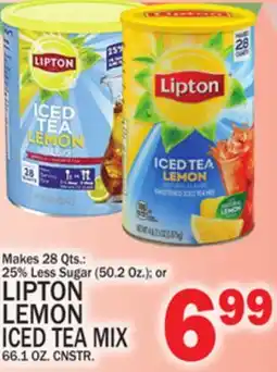 C Town LIPTON LEMON ICED TEA MIX 66.1 OZ. CNSTR offer