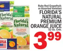 C Town FLORIDA'S NATURAL PREMIUM ORANGE JUICE offer