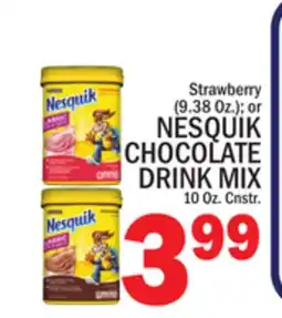 C Town NESQUIK CHOCOLATE DRINK MIX 10 Oz. Cnstr offer