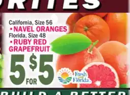 C Town NAVEL ORANGES, RUBY RED GRAPEFRUIT offer