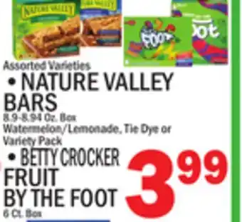 C Town NATURE VALLEY BARS, 8.9-8.94 Oz. Box offer