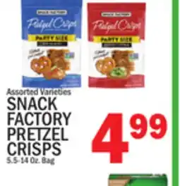 C Town SNACK FACTORY PRETZEL CRISPS offer