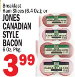 C Town JONES CANADIAN STYLE BACON 6 Oz. Pkg offer