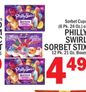 C Town PHILLY SWIRL SORBET STIX offer