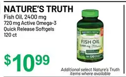 Health Mart NATURE'S TRUTH Fish Oil, 2400 mg 720 mg Active Omega-3 Quick Release Softgels offer