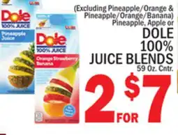C Town DOLE 100% JUICE BLENDS offer