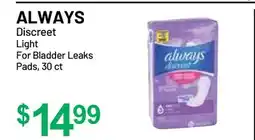 Health Mart ALWAYS Discreet Light For Bladder Leaks Pads offer