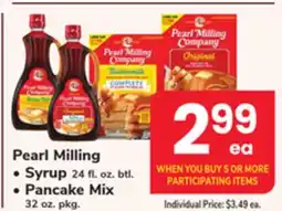 ACME Pearl Milling Syrup 24 fl. oz. btl., Pancake Mix 32 oz. pkg offer