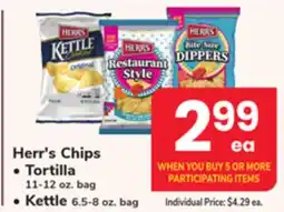 ACME Herr's Chips Tortilla 11-12 oz. bag, Kettle 6.5-8 oz. bag offer
