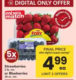 ACME Strawberries 2 lb. ctn. or Blueberries 18 oz. ctn offer