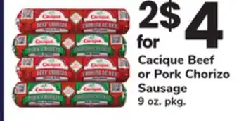 ACME Cacique Beef or Pork Chorizo Sausage offer