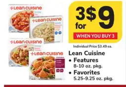 ACME Lean Cuisine Features 8-10 oz. pkg., Favorites 5.25-9.25 oz. pkg offer