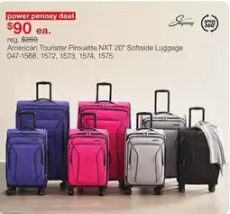 JC Penney American Tourister Pirouette NXT 20 Softside Luggage offer