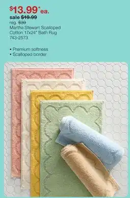 JC Penney Martha Stewart Scalloped Cotton 17x24 Bath Rug offer
