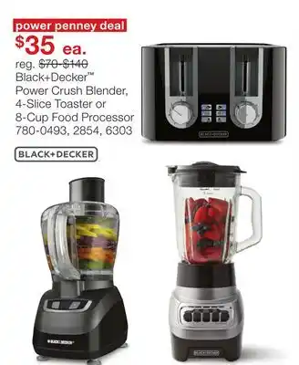 JC Penney Black + Decker Power Crush Blender, 4-Slice Toaster or 8-Cup Food Processor offer