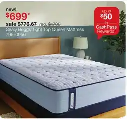 JC Penney Sealy Briggs Tight Top Queen Mattress offer