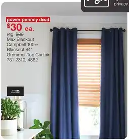 JC Penney Max Blackout Campbell 100% Blackout 84 Grommet-Top Curtain offer