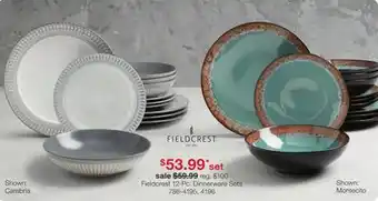 JC Penney Fieldcrest 12-Pc. Dinnerware Sets offer