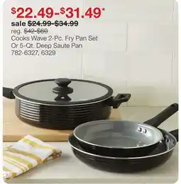JC Penney Cooks Wave 2-Pc. Fry Pan Set Or 5-Qt. Deep Saute Pan offer