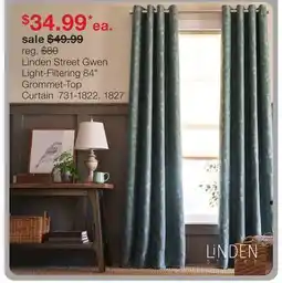 JC Penney Linden Street Gwen Light-Filtering 84 Grommet-Top Curtain offer