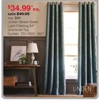 JC Penney Linden Street Gwen Light-Filtering 84 Grommet-Top Curtain offer