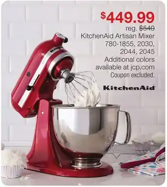 JC Penney KitchenAid Artisan Mixer offer