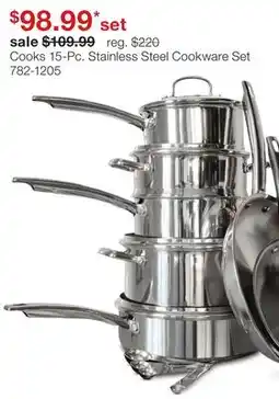JC Penney Cooks 15-Pc. Stainless Steel Cookware Set offer