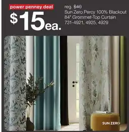 JC Penney Sun Zero Percy 100% Blackout 84 Grommet-Top Curtain offer