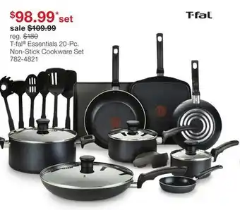 JC Penney T-fal Essentials 20-Pc. Non-Stick Cookware Set offer