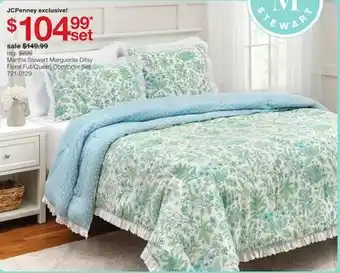 JC Penney Martha Stewart Marguerite Ditsy Floral Full/Queen Comforter Set offer