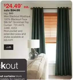 JC Penney Max Blackout Mystique 100% Blackout Faux Silk 84 Grommet-Top Curtain offer