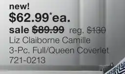 JC Penney Liz Claiborne Camille 3-Pc. Full/Queen Coverlet offer