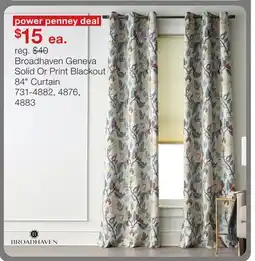 JC Penney Broadhaven Geneva Solid Or Print Blackout 84 Curtain offer