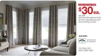 JC Penney Solid Print 100% Blackout 84 Grommet-Top Curtain offer